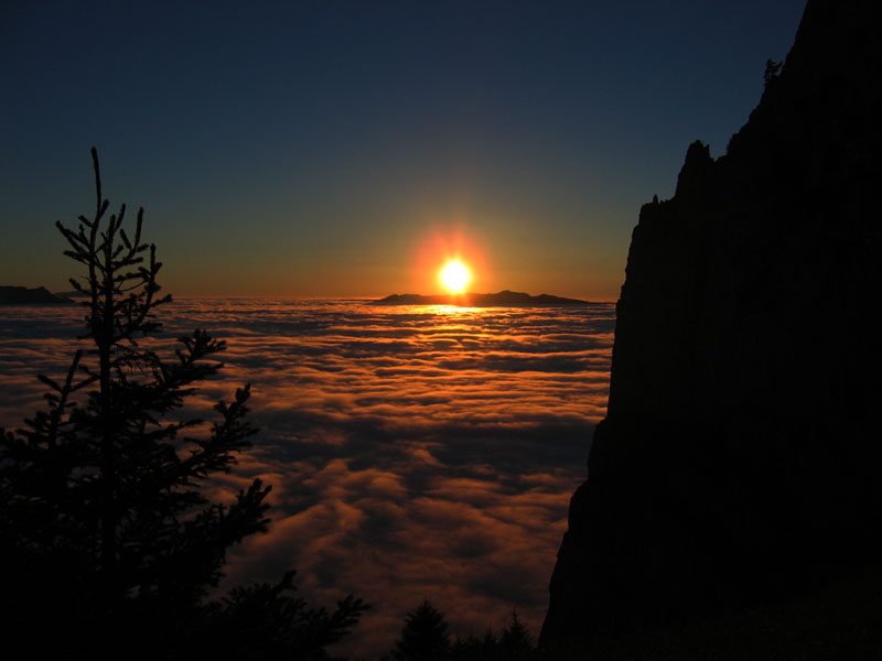 Coucher de soleil depuis le col des frettes