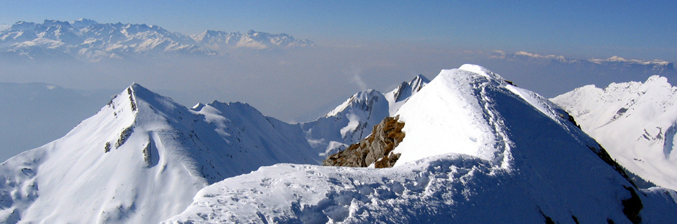 le sommet du Pcloz en hiver